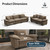 2 Pieces Modular Sectional Sofa Sets, Oversized Couch Set with Loveseats, Comfy Cloud Couches with Throw Pillows, 5-Seater Deep Seat Sofa for Living Room, Chenille Taupe