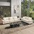 2 Pieces Modular Sectional Sofa Sets, Oversized Couch Set with Loveseats, Comfy Cloud Couches with Throw Pillows, 5-Seater Deep Seat Sofa for Living Room, Chenille Beige