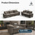 2 Pieces Modular Sectional Sofa Sets, Oversized Couch Set with Loveseats, Comfy Cloud Couches with Throw Pillows, 5-Seater Deep Seat Sofa for Living Room, Chenille Ash