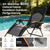 XXL Oversized Padded Zero Gravity Chair Set of 2, Foldable Patio Recliner, 30" Wide Seat Anti Gravity Lounger with Armrest and Cup Holder, Support 400 LBS (Black & Orange Accents)