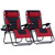 XXL Oversized Padded Zero Gravity Chair Set of 2, Foldable Patio Recliner, 30" Wide Seat Anti Gravity Lounger with Armrest and Cup Holder, Support 400 LBS (Red)