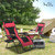 XXL Oversized Padded Zero Gravity Chair Set of 2, Foldable Patio Recliner, 30" Wide Seat Anti Gravity Lounger with Armrest and Cup Holder, Support 400 LBS (Red)