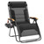 XXL Oversized Padded Zero Gravity Chair, Foldable Patio Recliner, 30" Wide Seat Anti Gravity Lounger with Cup Holder, Support 400 LBS (Black)