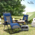 XXL Oversized Padded Zero Gravity Chair, Foldable Patio Recliner, 30" Wide Seat Anti Gravity Lounger with Cup Holder, Support 400 LBS (Thumb Blue)