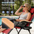 XXL Oversized Padded Zero Gravity Chair, Foldable Patio Recliner, 30" Wide Seat Anti Gravity Lounger with Cup Holder, Support 400 LBS (Red)
