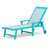 Chaise Lounge Chair Outdoor, HDPS and HDPE Wicker Chaise Lounger with 5 Positions, Pool Lounge Chairs with Wheels and Adjustable Backrest for Patio, Poolside, Deck, Backyard