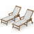 Chaise Lounge Chair Outdoor Set of 2, HDPS and HDPE Wicker Chaise Lounger with 5 Positions, Pool Lounge Chairs with Wheels and Adjustable Backrest for Patio, Poolside, Deck, Backyard