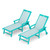 Chaise Lounge Chair Outdoor Set of 2, HDPS and HDPE Wicker Chaise Lounger with 5 Positions, Pool Lounge Chairs with Wheels and Adjustable Backrest for Patio, Poolside, Deck, Backyard