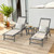 Chaise Lounge Chair Outdoor Set of 4, HDPS and HDPE Wicker Chaise Lounger with 5 Positions, Pool Lounge Chairs with Wheels and Adjustable Backrest for Patio, Poolside, Deck, Backyard