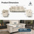3 Pieces Modular Sectional Sofa Sets, Oversized Couch Set with Loveseat and Armchairs, Comfy Cloud Couches with Throw Pillows, 5-Seater Deep Seat Sofa for Living Room, Corduroy Beige