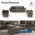 3 Pieces Modular Sectional Sofa Sets, Oversized Couch Set with Loveseat and Armchairs, Comfy Cloud Couches with Throw Pillows, 5-Seater Deep Seat Sofa for Living Room, Chenille Ash
