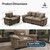 2 Pieces Modular Sectional Sofa Sets, Oversized Couch Set with Loveseat and Armchair, Comfy Cloud Couches with Throw Pillows, 3-Seater Deep Seat Sofa for Living Room, Chenille Taupe