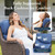 Luxury 6" Thick Cushioned 8 Pieces Patio Furniture Set with Outdoor Couch, Wicker Outdoor Conversation Set with High Back Swivel Rocker Chairs for Deck Porch Yard and Poolside - Brown+Blue