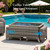 Luxury 6" Thick Cushioned 7 Pieces Patio Furniture Set with Outdoor Couch, Wicker Outdoor Conversation Set with High Back Swivel Rocker Chairs for Deck Porch Yard and Poolside - Grey+Grey