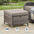 Luxury 6" Thick Cushioned 6 Pieces Patio Furniture Set with Outdoor Couch, Wicker Outdoor Conversation Set with High Back Swivel Rocker Chairs for Deck Porch Yard and Poolside - Grey+Grey