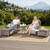 Luxury 6" Thick Cushioned 5 Pieces Patio Furniture Set with 2 Ottomans, Wicker Outdoor Conversation Set with High Back Swivel Rocker Patio Chairs for Deck Porch Yard and Poolside - Brown+Grey