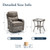 Luxury 6" Thick Cushioned Outdoor Swivel Rocker Patio Chairs with Side Table, High Back Wicker Furniture Set with Ergonomic Zone Back, Conversation Glider Set for Deck Porch - Grey+Grey