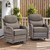 Luxury 6" Thick Cushioned Outdoor Swivel Rocker Patio Chairs of 2, High Back Wicker Patio Furniture Set with Ergonomic Zone Back, Conversation Glider Set for Deck Porch - Grey+Grey