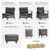9-Piece Outdoor Patio Furniture Set, Half-Moon Curved Sectional Set with Wood Armrests, Patio Conversation Set, Tempered Glass Coffee & Side Tables (Grey)