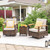 3 Piece Outdoor Swivel Rocker, Patio Furniture Bistro Set with 360° Wood Armrests Swivel Rocking Chairs and Side Table for Porch,Deck,Balcony(Beige)