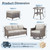 14 Piece Patio Furniture Set-High Back Outdoor Furniture Set Sectional Sofa with Wicker Swivel Patio Chairs,Comfy Cushions Ottomans for Porch Balcony Patio Deck Grey/Beige