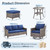 12 Piece Patio Furniture Set-High Back Outdoor Furniture Set Sectional Sofa with Wicker Swivel Patio Chairs,Comfy Cushions Ottomans for Porch Balcony Patio Deck Grey/Blue
