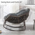 Oversized Papasan Rocking Chair - Outdoor Luxury Comfy Patio Chair Indoor Egg Royal Rattan Rocking Chair with Cushion for Front Porch Lounge Lawn Bedroom Living Room (Grey)