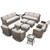 12 Piece Patio Furniture Set-High Back Outdoor Furniture Set Sectional Sofa with Wicker Swivel Patio Chairs,Comfy Cushions Ottomans for Porch Balcony Patio Deck Grey/Beige