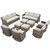 10 Piece Patio Furniture Set-High Back Outdoor Furniture Set Sectional Sofa with Wicker Swivel Patio Chairs,Comfy Cushions Ottomans for Porch Balcony Patio Deck Grey/Beige