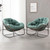 Oversized Papasan Rocking Chair - Outdoor Luxury Comfy Patio Chair Set of 2 Indoor Egg Royal Double Rattan Rocking Chair with Cushion for Front Porch Lounge Lawn Bedroom (Grass Green)
