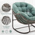 Oversized Papasan Rocking Chair - Outdoor Luxury Comfy Patio Chair Set of 2 Indoor Egg Royal Double Rattan Rocking Chair with Cushion for Front Porch Lounge Lawn Bedroom (Grass Green)