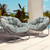 Oversized Papasan Rocking Chair - Outdoor Luxury Comfy Patio Chair Set of 2, Indoor Egg Royal Rattan Rocking Chair with Strip Velvet Cushion for Porch Lounge Bedroom Living Room (Green)