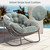 Oversized Papasan Rocking Chair - Outdoor Luxury Comfy Patio Chair Set of 2, Indoor Egg Royal Rattan Rocking Chair with Strip Velvet Cushion for Porch Lounge Bedroom Living Room (Green)