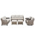 Wicker Patio Furniture Set-6 Piece High Back Outdoor Furniture Set Sectional Sofa with Wicker Swivel Rocker Patio Chairs,Thick Cushions Ottomans for Porch Balcony Patio Deck Grey/Beige