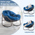 Oversized Papasan Rocking Chair - Outdoor Luxury Comfy Patio Chair Set of 2 Indoor Egg Royal Double Rattan Rocking Chair with Cushion for Front Porch Lounge Lawn Bedroom (Blue Velvet)