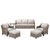 Buenhomino Outdoor Patio Furniture Set-PE Wicker Sofa Couch with Ottomans Comfy Cushions, All Weather High Back Patio Conversation Set for Porch Deck Balcony Garden Grey/Beige