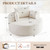 Oversized Round Chaise Longue Chair Indoor, Modern 55-inch Upholstered Waffle Chenille Deep Seat Circle Single Cloud Lounge Floor Sofa Chair for Living Room, Bedroom Apartment, Beige
