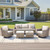 Outdoor Patio Furniture Set-5 Pieces All-Weather Wicker Outdoor Furniture with Swivel Patio Chairs Outdoor Patio Conversation Set for Garden Porch Deck Grey/Beige