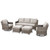 Outdoor Patio Furniture Set-5 Pieces All-Weather Wicker Outdoor Furniture with Swivel Patio Chairs Outdoor Patio Conversation Set for Garden Porch Deck Grey/Beige