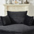 Oversized Round Chaise Longue Chair Indoor, Modern 55-inch Upholstered Corduroy Deep Seat Circle Single Cloud Lounge Floor Sofa Chair for Living Room, Bedroom Apartment, Black