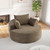 Oversized Round Chaise Longue Chair Indoor, Modern 55-inch Upholstered Corduroy Deep Seat Circle Single Cloud Lounge Floor Sofa Chair for Living Room, Bedroom Apartment, Brown