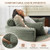Oversized Round Chaise Longue Chair Indoor, Modern 55-inch Upholstered Corduroy Deep Seat Circle Single Cloud Lounge Floor Sofa Chair for Living Room, Bedroom Apartment, Green