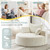 Oversized Round Chaise Longue Chair Indoor, Modern 55-inch Upholstered Chenille Deep Seat Circle Single Cloud Lounge Floor Sofa Chair for Living Room, Bedroom Apartment, Beige