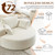 Oversized Round Chaise Longue Chair Indoor, Modern 55-inch Upholstered Chenille Deep Seat Circle Single Cloud Lounge Floor Sofa Chair for Living Room, Bedroom Apartment, Beige