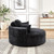 Oversized Round Chaise Longue Chair Indoor, Modern 55-inch Upholstered Chenille Deep Seat Circle Single Cloud Lounge Floor Sofa Chair for Living Room, Bedroom Apartment, Black