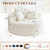 Oversized Round Chaise Longue Chair Indoor, Modern 55-inch Upholstered Terry Fabric Deep Seat Circle Single Cloud Lounge Floor Accent Chair for Living Room, Bedroom Apartment, Beige