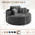 Oversized Round Chaise Longue Chair Indoor, Modern 55-inch Upholstered Terry Fabric Deep Seat Circle Single Cloud Lounge Floor Accent Chair for Living Room, Bedroom Apartment, Grey
