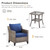 3 Pieces Patio Furniture Sets-Outdoor PE Rattan Wicker Chairs with Thickened Cushion and Glass Coffee Table,All Weather Patio Conversation Set for Garden Backyard Porch Deck Grey/Blue