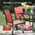Red Patio Dining Set for 4, 5 Piece Outdoor Table and Chairs Set, 4 x Textilene Dining Chair, 37" Square Metal Dining Table, for Lawn Garden Backyard Deck