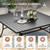9 Pieces Patio Dining Set, Outdoor Table and Chairs Set for 8, 8 x Brown Textilene Dining Chair and 60" Square Metal Dining Table, Outdoor Dining Sets for Lawn Garden Backyard Deck